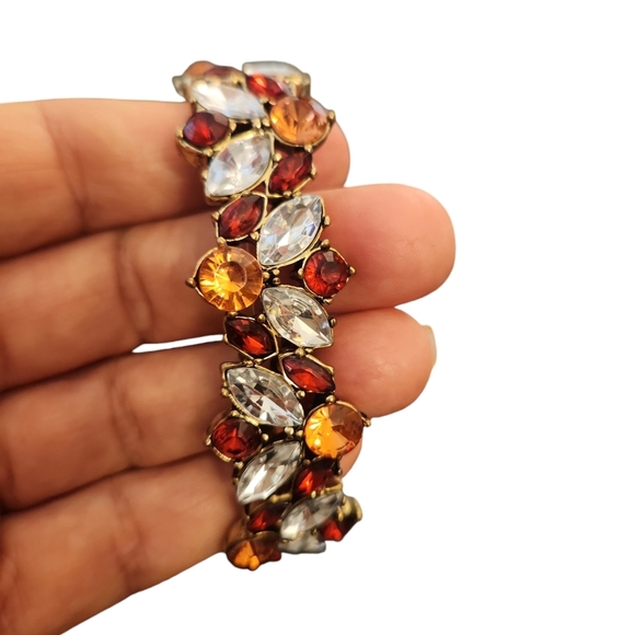 NWT ViVl Genuine Crystal Pink/ Red Stretch Bracelet Small Wrist - Picture 2 of 6